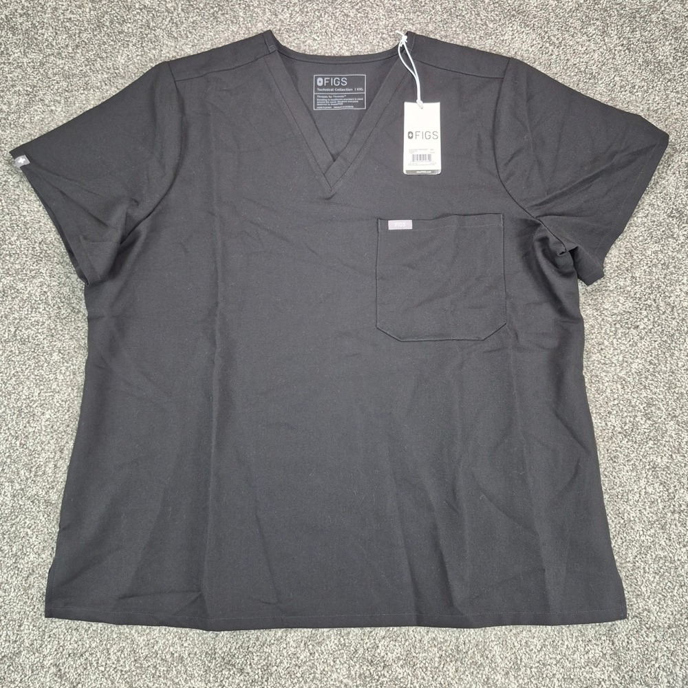 NWT FIGS Catarina One-Pocket Scrub Top Womens 2XL‎ Black